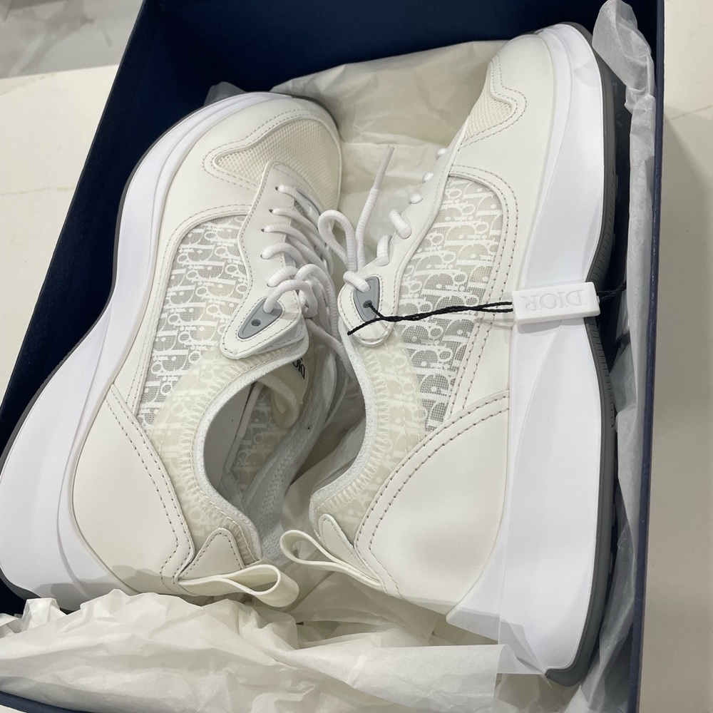 Mint Christian Dior B25  White Technical Mesh Men Sneakers luxury - Picture 3 of 16
